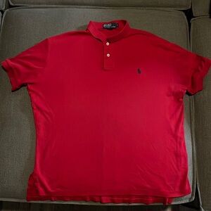 Ralph Lauren Red Polo Large Collared Shirt